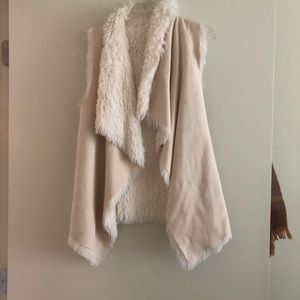 Faux suede/fur vest
